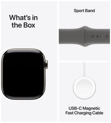 Apple Watch S10 46mm GPS+Cel (Natural Titanium/Stone Grey Sport Band) M/L