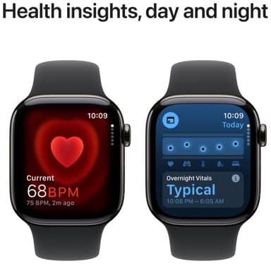 Apple Watch S10 42mm GPS+Cel (Slate Titanium/Black Sport Band) S/M
