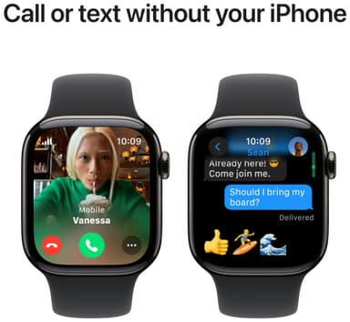 Apple Watch S10 42mm GPS+Cel (Slate Titanium/Black Sport Band) S/M
