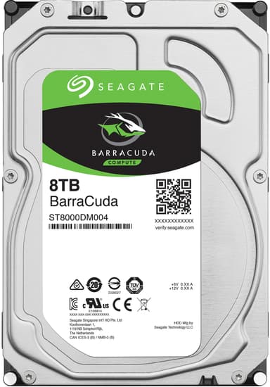 Seagate BarraCuda 3.5" intern hårddisk (8 TB)