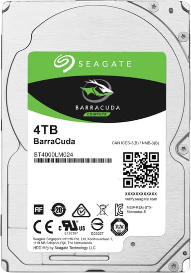 Seagate BarraCuda 2.5" intern hårddisk (4 TB)