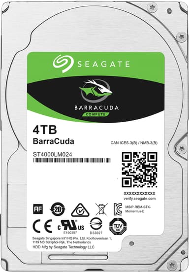 Seagate BarraCuda 2.5" intern hårddisk (4 TB)