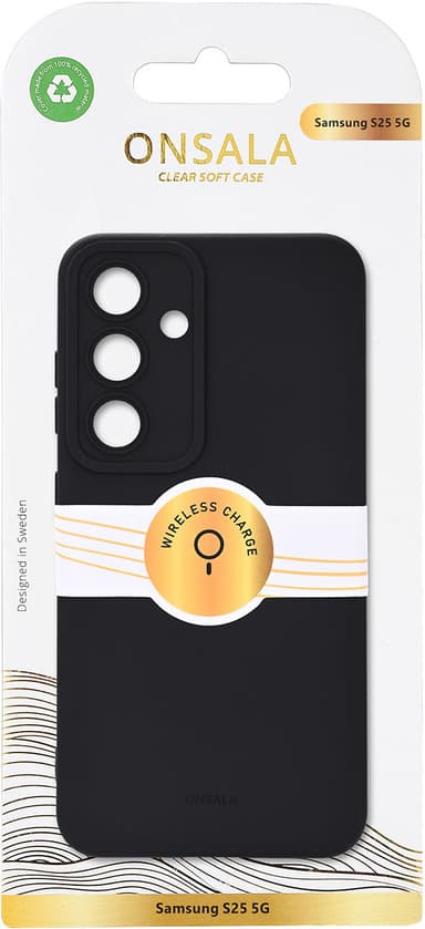 Onsala Samsung Galaxy S25 silikonfodral (svart)