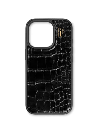 Vegan Leather Case MagSafe iPhone 16PM Black Croco