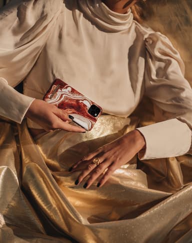 Printed Case iPhone XR Golden rusty marble