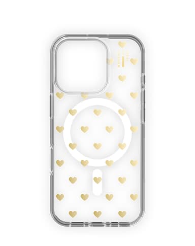 Clear Case MagSafe iPhone 16PM Golden Hearts