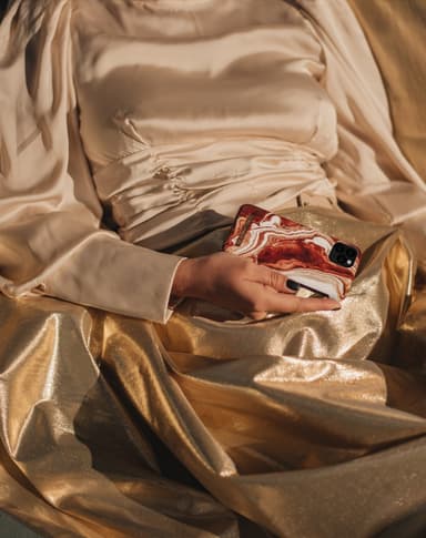 Printed Case iPhone XR Golden rusty marble