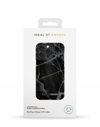 Printed Case iPhone 15PM Black Thunder Marble