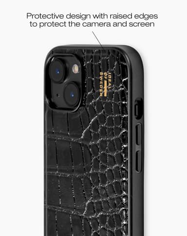 Vegan Leather Case MagSafe iPhone 13/14/15 Black Croco