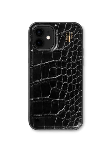 Vegan Leather Case iPhone 12/12P Black Croco