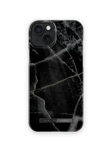 Printed Case MagSafe iPhone 15PL Black Thunder Marble