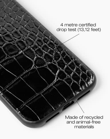 Vegan Leather Case iPhone 11/XR Black Croco