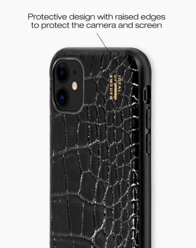 Vegan Leather Case iPhone 11/XR Black Croco