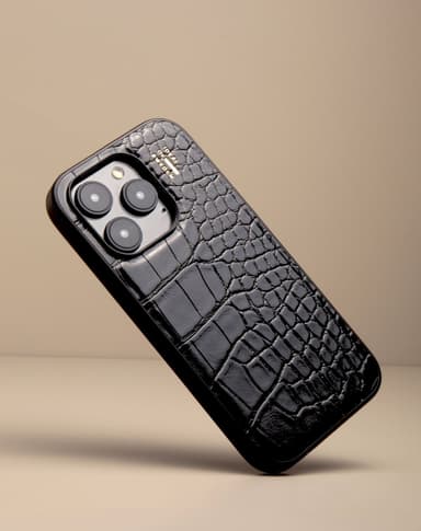Vegan Leather Case iPhone 11/XR Black Croco