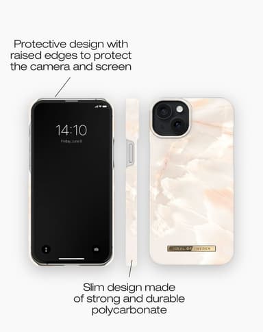 Printed Case MagSafe iPhone 15PL Rose Pearl Marble