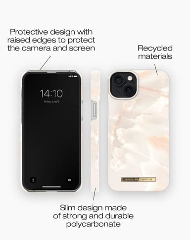 Printed Case iPhone 15PL Rose Pearl Marble