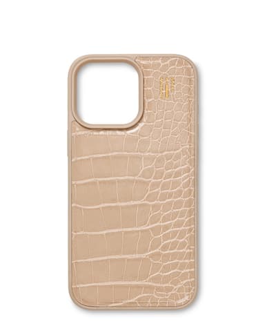 Vegan Leather Case MagSafe iPhone 16PR Warm Beige Croco