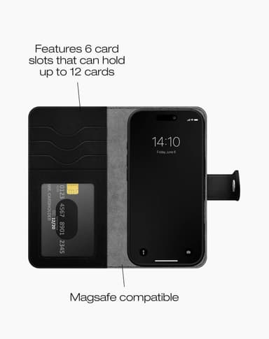 Magnet Wallet+ MagSafe iPhone 16PL Black