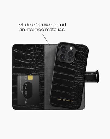 Magnet Wallet+ iPhone 15PR Black Croco