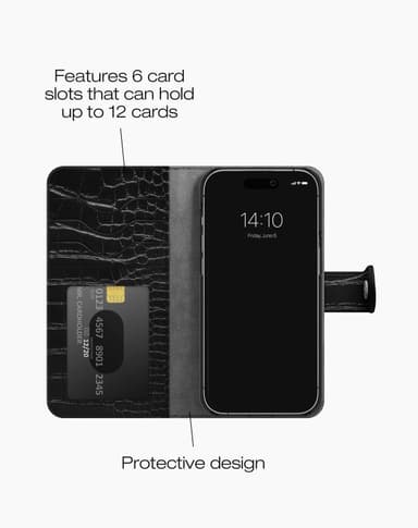 Magnet Wallet+ iPhone 15PR Black Croco
