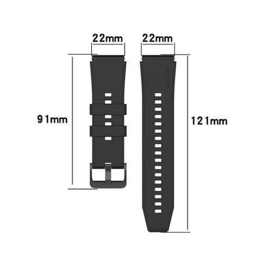 Silikonarmband 22mm till Huawei Watch GT3 Pro 46mm - Svart