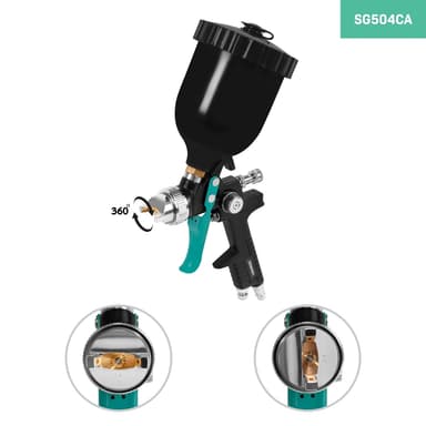 VONROC PRO Lackspruta – 600ml – HVLP design | inkl. 3 munstycken