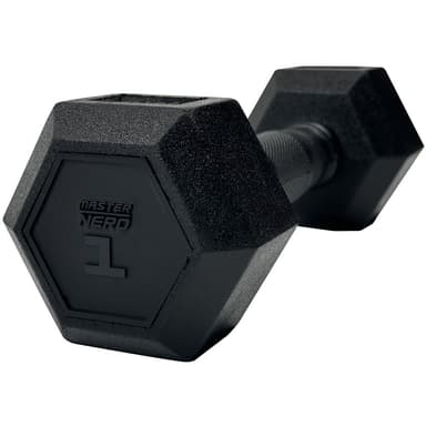 Master Fitness Nero Rubber Coated Hex, Hex hantlar 1 kg