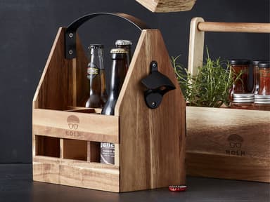 HOLM Beer crate 23,3 x 15,7 x 29,5 cm Acacia wood