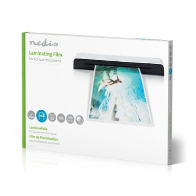 Nedis Laminerings film | A3 | Tjocklek: 100 Âµm | Packad per: 100 st. | Plast | Transparent