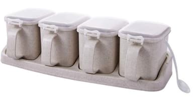 Kryddburkar/Förvaringsburkar 4 st, Beige