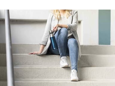Alfi Vattenflaska dubbelväggad Blå satin
