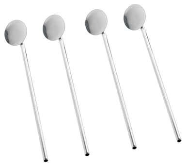 Funktion Spoon straw 4 pcs Silver