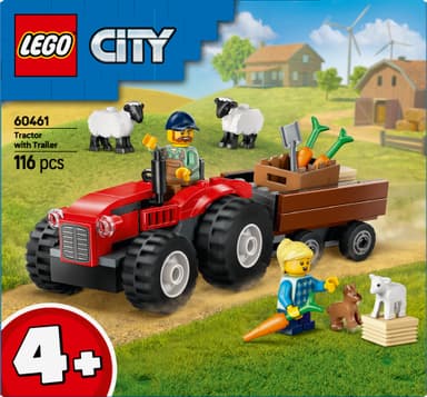 LEGO City Röd jordbrukstraktor med släp och får 60461