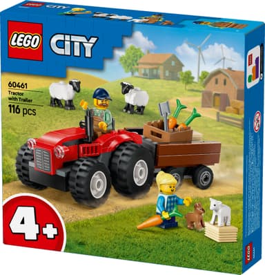 LEGO City Röd jordbrukstraktor med släp och får 60461