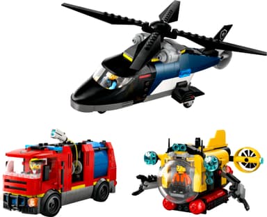 LEGO City Helikopter, brandbil och ubåt 60462
