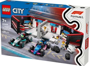 LEGO City F1 garage & Mercedes-AMG & Alpine bilar 60444