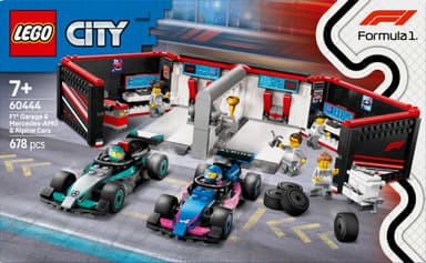 LEGO City F1 garage & Mercedes-AMG & Alpine bilar 60444