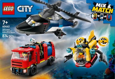 LEGO City Helikopter, brandbil och ubåt 60462