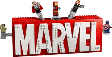 LEGO Super Heroes MARVEL logotyp och minifigurer 76313