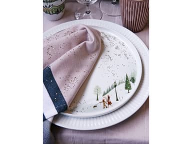 Pillivuyt Plissé plate flat Dia 28 cm White
