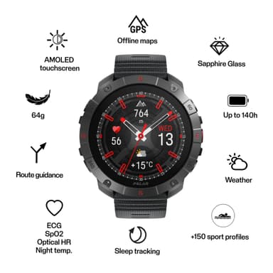 Polar Grit X2 Pro sportklocka M/L (Titan/Stål)