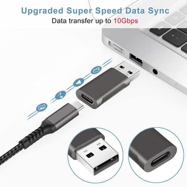 NÖRDIC USB3.2 Gen2 USB-C till USB-A adapter 10Gbps metal