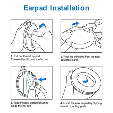 Bose QC 35 kuddar by headphoneparts.se - Svart