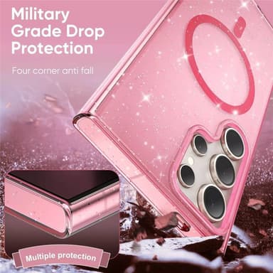 Glitter MagSafe skal Samsung Galaxy S25 Ultra - Pink