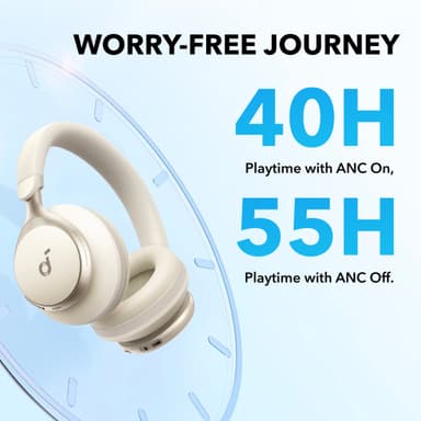 Soundcore Space One trådlösa around-ear hörlurar (vita)