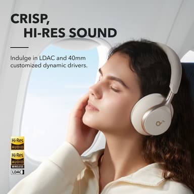 Soundcore Space One trådlösa around-ear hörlurar (vita)