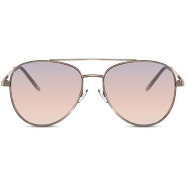 Aviator Solglasögon - Guld med lila lins