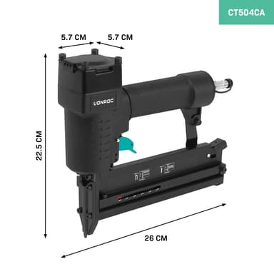VONROC PRO Pneumatisk Kombi-Häftpistol | Spik 10–50 mm & Klammer 16–40 mm | För Snickeri, Trä, Golv & Tak | Tryckluftsdriven | EURO/DIN 7,2 mm