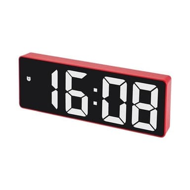 LED digital väckarklocka med justerbar ljusstyrka - Röd