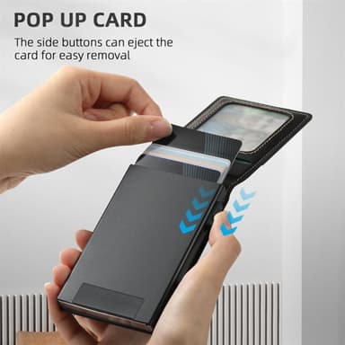 Konstläderskal med magnet och korthållare till Samsung Galaxy S23 - Svart